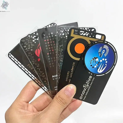 Custom Engraved Stainless Steel Nfc Metal Card Laser Cut Black Mirror Blanks Metal Business Cards Ai-TechWorld 