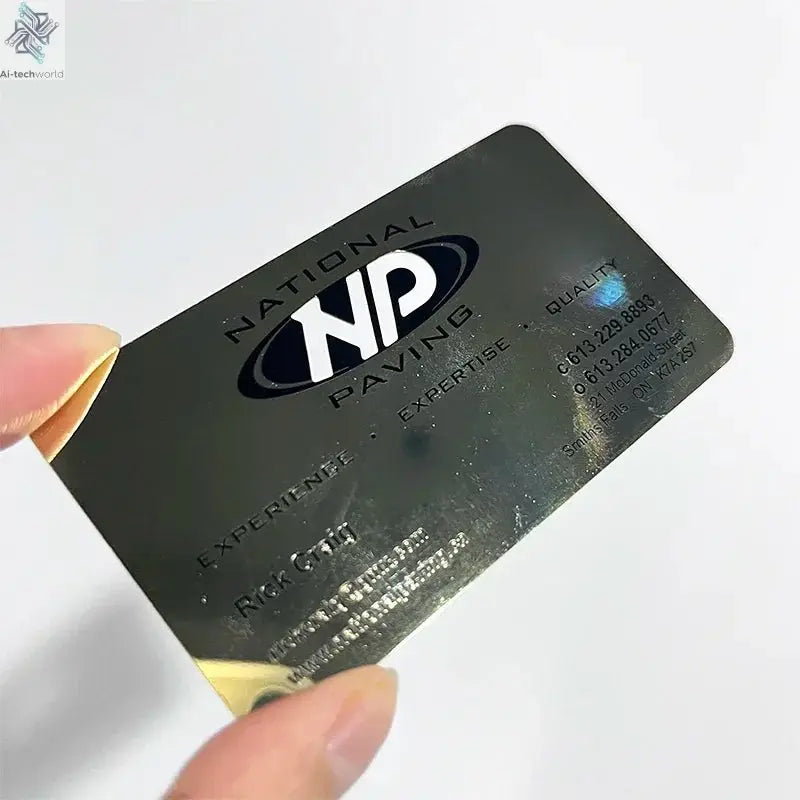 Custom Engraved Stainless Steel Nfc Metal Card Laser Cut Black Mirror Blanks Metal Business Cards Ai-TechWorld 