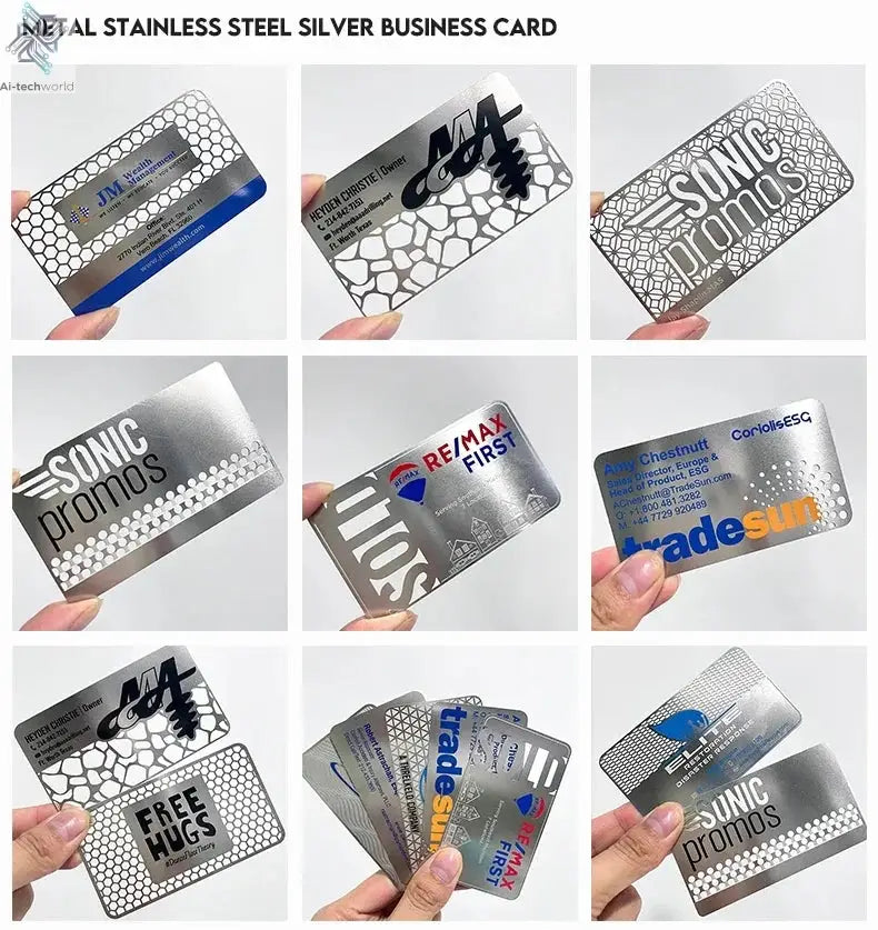 Custom Engraved Stainless Steel Nfc Metal Card Laser Cut Black Mirror Blanks Metal Business Cards Ai-TechWorld 