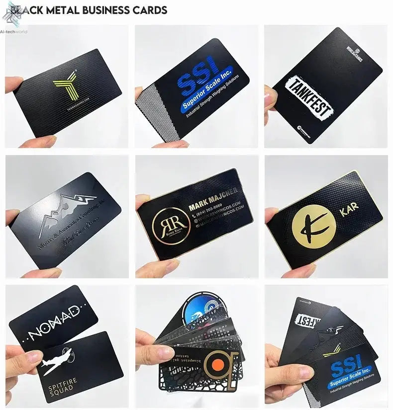 Custom Engraved Stainless Steel Nfc Metal Card Laser Cut Black Mirror Blanks Metal Business Cards Ai-TechWorld 