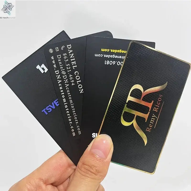 Custom Engraved Stainless Steel Nfc Metal Card Laser Cut Black Mirror Blanks Metal Business Cards Ai-TechWorld 