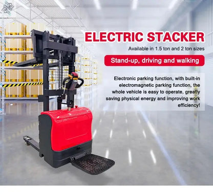 Customized Hot sale warehouse portable stacker 3-6m lift low price electric stacker 1ton 2ton 3ton fully electric pallet Ai-TechWorld 