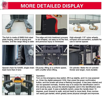 Customized Hot sale warehouse portable stacker 3-6m lift low price electric stacker 1ton 2ton 3ton fully electric pallet Ai-TechWorld 