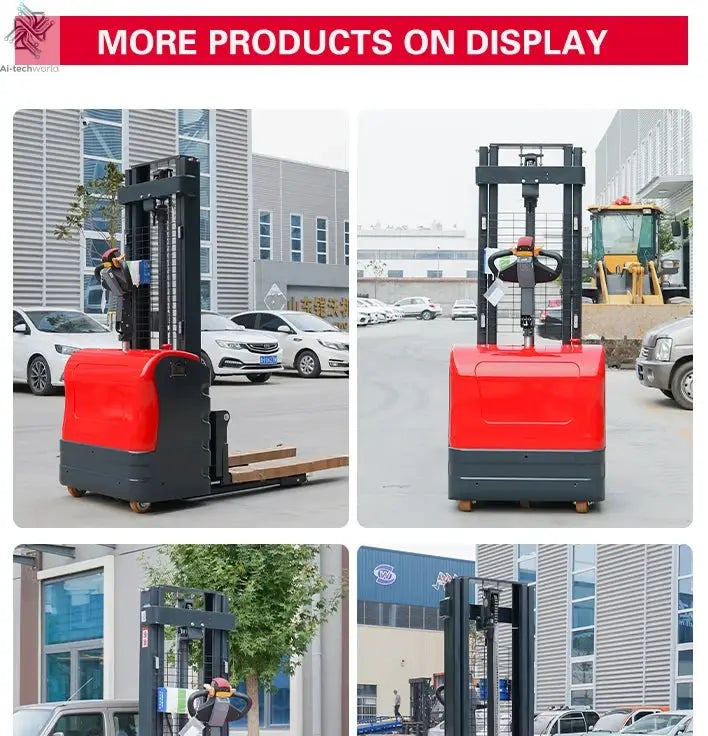 Customized Hot sale warehouse portable stacker 3-6m lift low price electric stacker 1ton 2ton 3ton fully electric pallet Ai-TechWorld 
