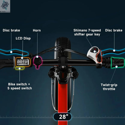 Cybervelo EK4 Folding Electric Bike, 48V 960WH Large Removable Battery E-Bike, 30+MPH, 80 Miles Max Range, 20" FatTire for Adult Ai-TechWorld 