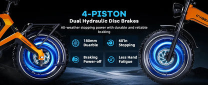 Cybervelo EK6 20” Fat Tire 2000W Peak Motor Luxury Foldable ebike,48V Removable Battery E Bicycle, 35+ MPH 100+Miles Long Range - Ai-TechWorld