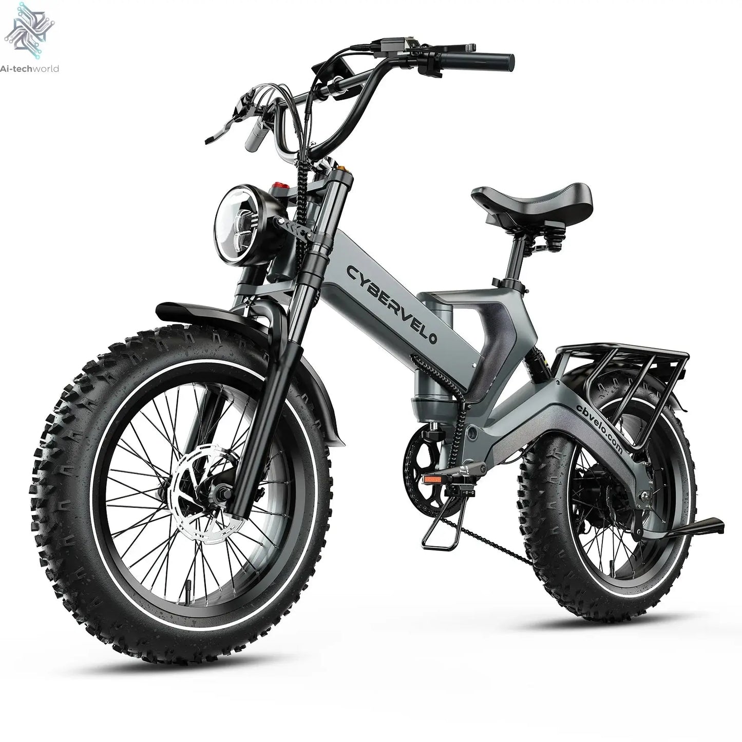 Cybervelo EK6 20” Fat Tire 2000W Peak Motor Luxury Foldable ebike,48V Removable Battery E Bicycle, 35+ MPH 100+Miles Long Range - Ai-TechWorld