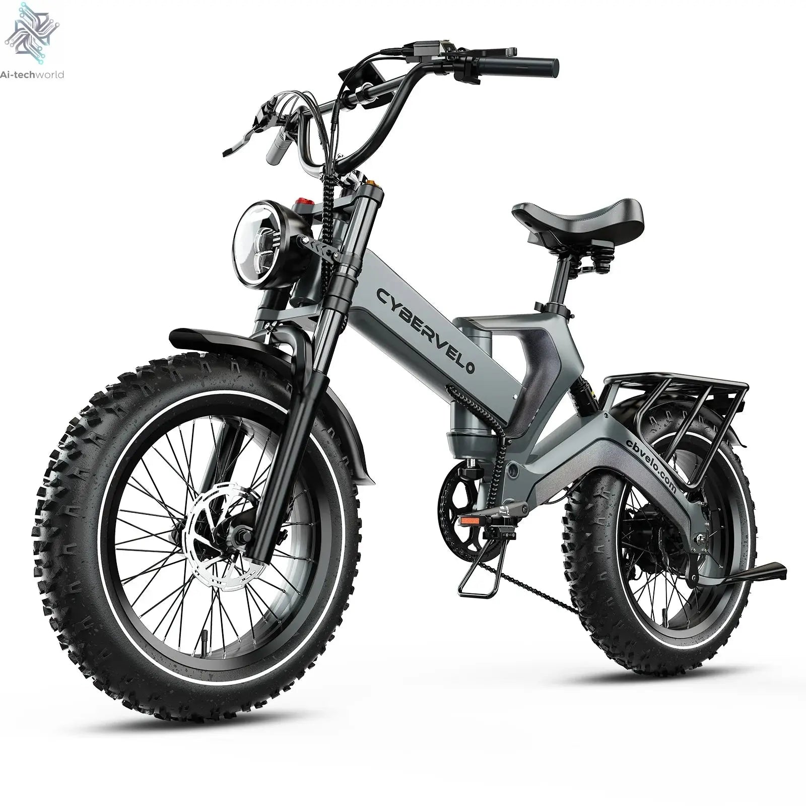 Cybervelo EK6 20” Fat Tire 2000W Peak Motor Luxury Foldable ebike,48V Removable Battery E Bicycle, 35+ MPH 100+Miles Long Range - Ai-TechWorld