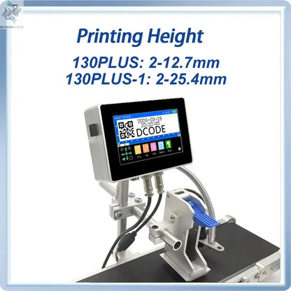 DCODE 130PLUS Industrial Online Inkjet Printer 12.7/25.4mm Nozzle with 4.3inch Screen QR Barcode Batch Number Logo Date Printer Ai-TechWorld