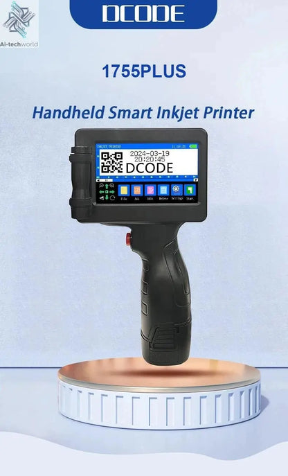 DCODE 1755PLUS 12.7mm Portable Printers Handheld Inkjet Printer Text QR Barcode Batch Number Logo Image Date Printing Machine Ai-TechWorld