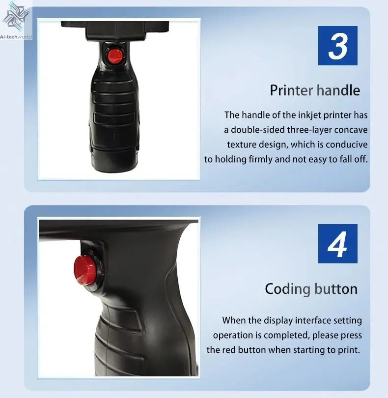 DCODE 1755PLUS 12.7mm Portable Printers Handheld Inkjet Printer Text QR Barcode Batch Number Logo Image Date Printing Machine Ai-TechWorld