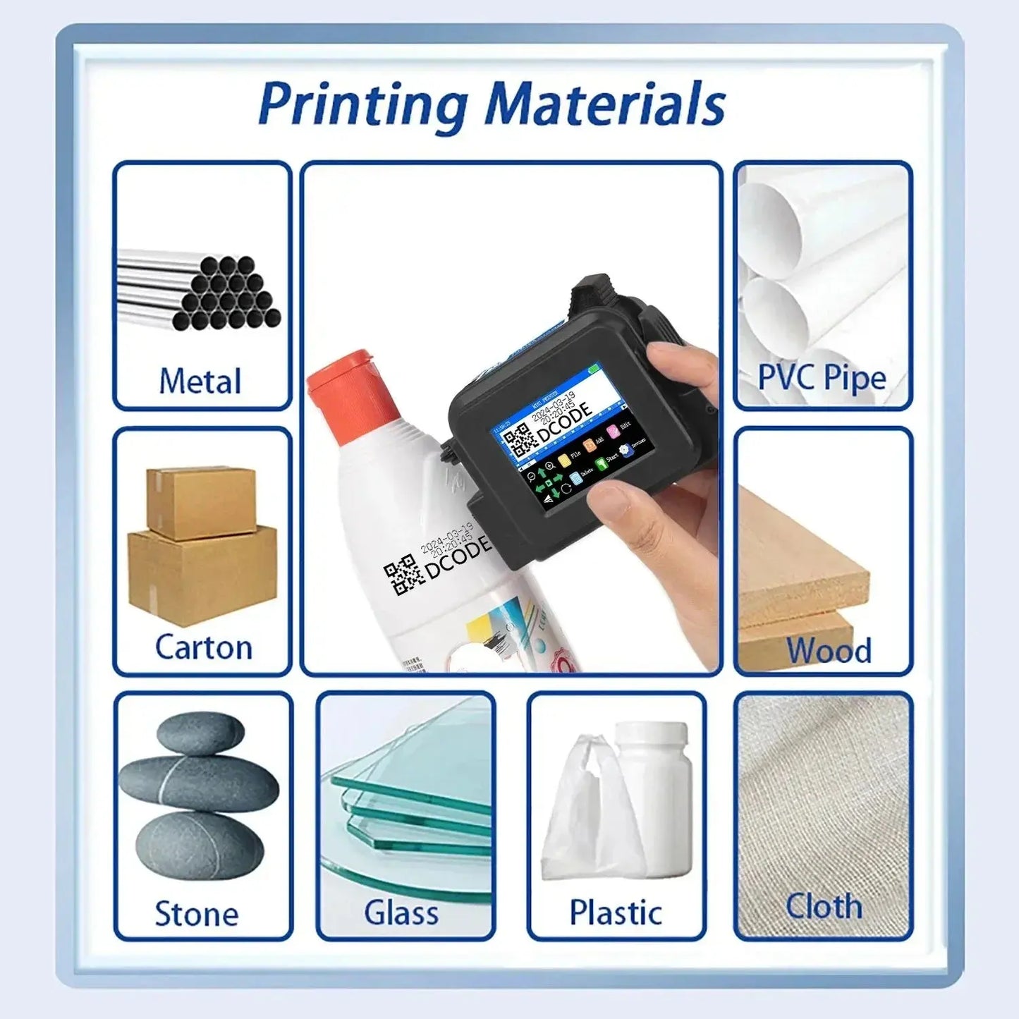 DCODE XMINI 12.7mm Portable Mini Printer Handheld Inkjet Printer Text QR Barcode Image Batch Number Logo Image Coding Machine Ai-TechWorld