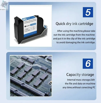 DCODE XMINI 12.7mm Portable Mini Printer Handheld Inkjet Printer Text QR Barcode Image Batch Number Logo Image Coding Machine Ai-TechWorld