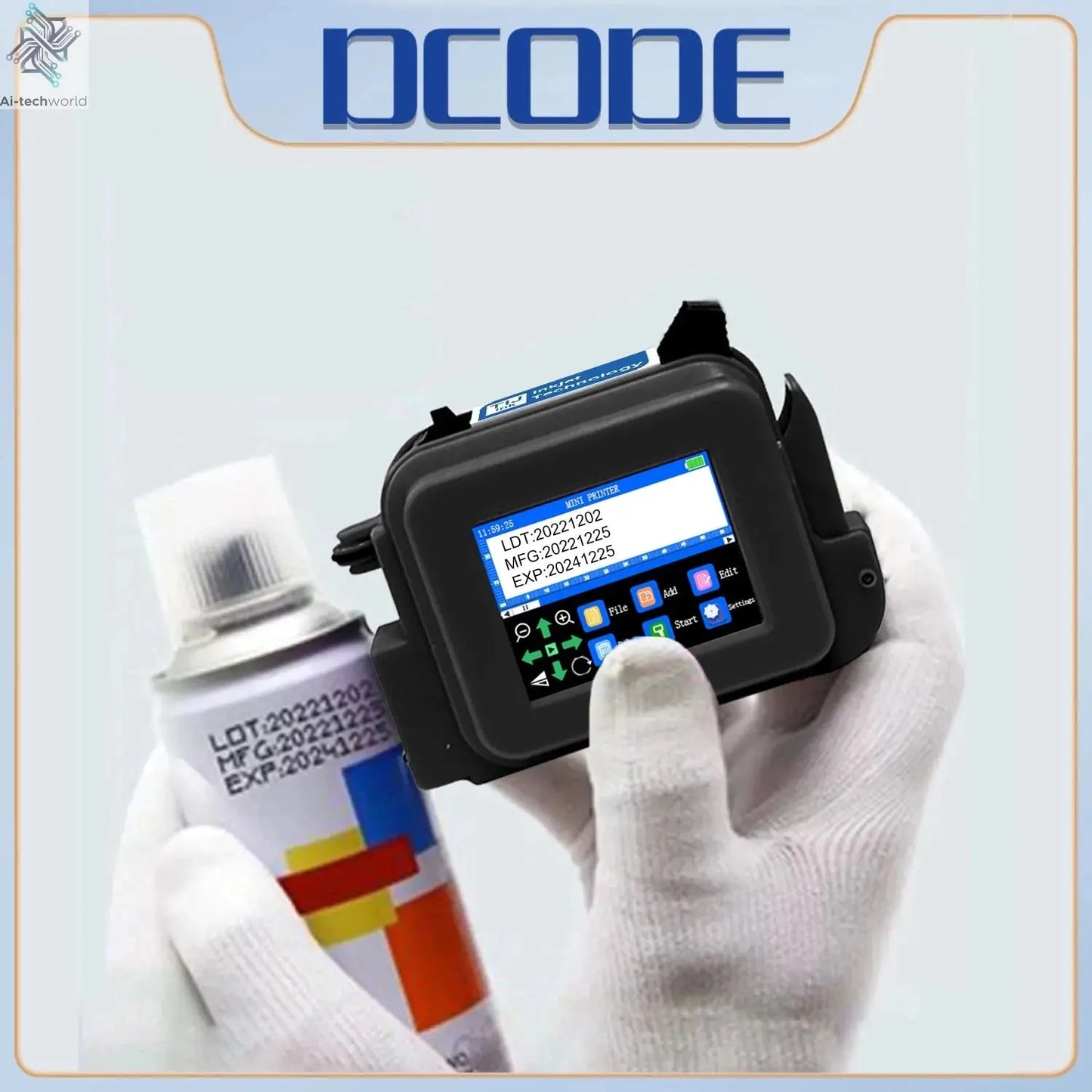 DCODE XMINI Portable Handheld Inkjet Printer - QR Barcode & Text Coding Machine Ai-TechWorld