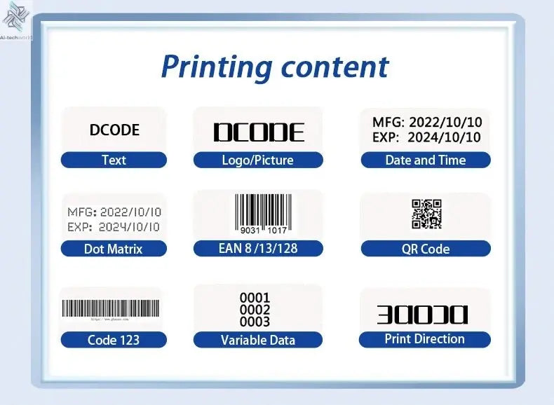 DCODE XMINI Portable Handheld Inkjet Printer - QR Barcode & Text Coding Machine Ai-TechWorld