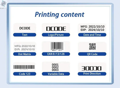 DCODE XMINI Portable Handheld Inkjet Printer - QR Barcode & Text Coding Machine Ai-TechWorld