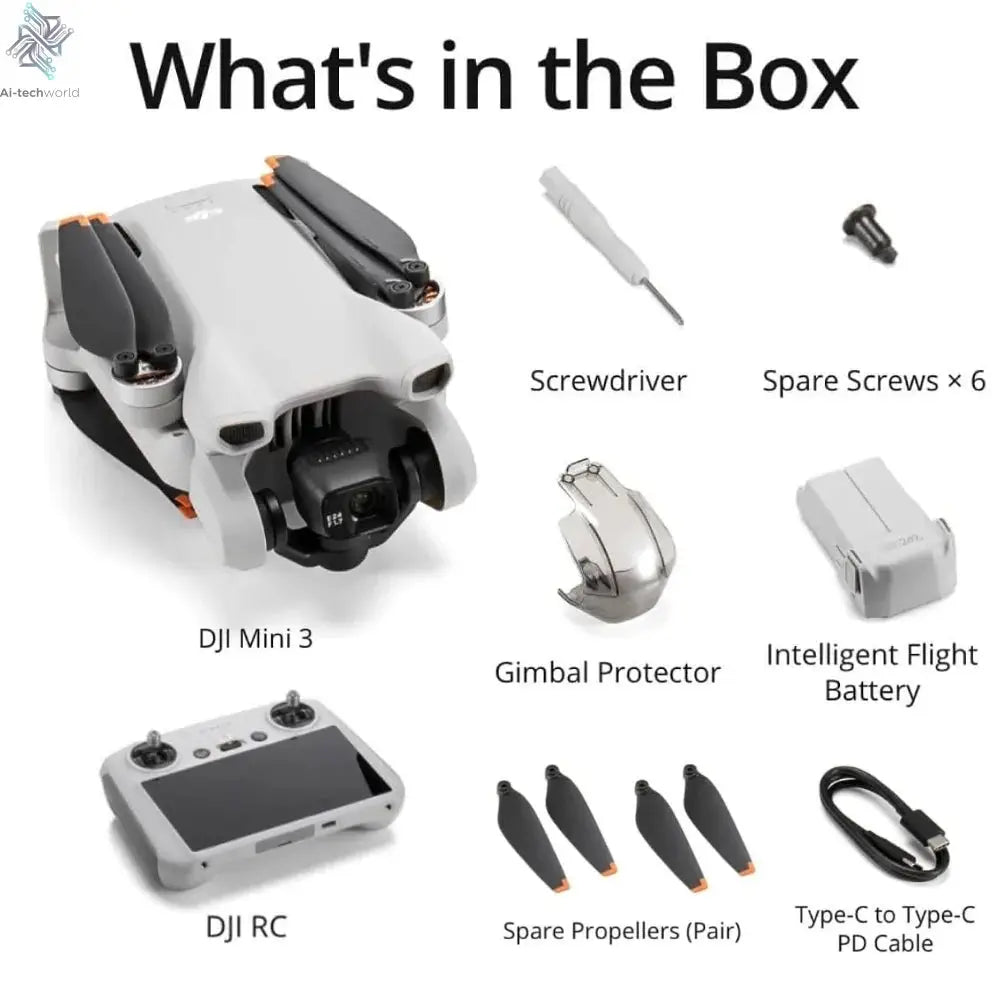 DJI Mini 3 Lightweight and Foldable Mini Camera Drone with 4K HDR Video DJI original Ai-TechWorld 