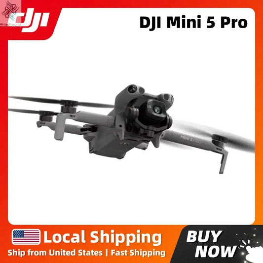 DJI Mini 5 Pro 1-Inch Large CMOS Mini Camera Drone Nightscape Omnidirectional Obstacle Sensing Extended Battery Life Ai-TechWorld 