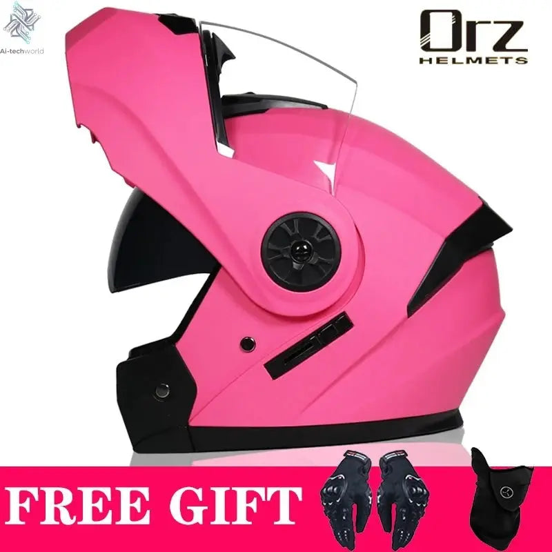 DOT Approved Safety Modular Flip Motorcycle Helmet with Dual Lens Interior Visor - Ai-TechWorld