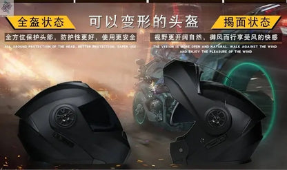 DOT Approved Safety Modular Flip Motorcycle Helmet with Dual Lens Interior Visor - Ai-TechWorld