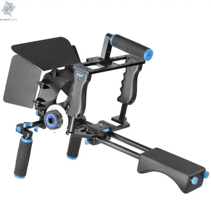 DSLR Rig Video Stabilizer Kit Film Equipment Matte Box+Dslr Cage+Shoulder Mount Rig+Follow Focus for DSLR Camera Camcorder Ai-TechWorld 