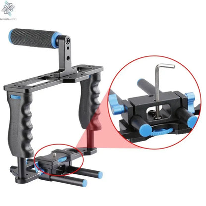 DSLR Rig Video Stabilizer Kit Film Equipment Matte Box+Dslr Cage+Shoulder Mount Rig+Follow Focus for DSLR Camera Camcorder Ai-TechWorld 