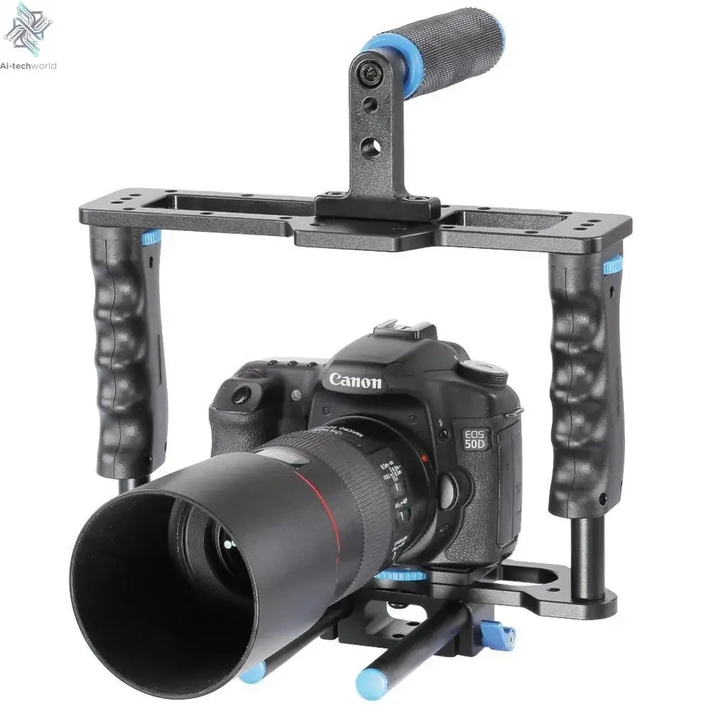 DSLR Rig Video Stabilizer Kit Film Equipment Matte Box+Dslr Cage+Shoulder Mount Rig+Follow Focus for DSLR Camera Camcorder Ai-TechWorld 