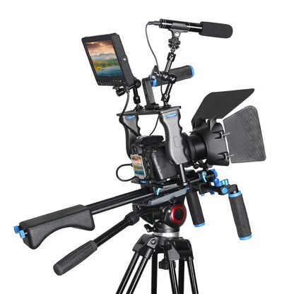 DSLR Rig Video Stabilizer Kit Film Equipment Matte Box+Dslr Cage+Shoulder Mount Rig+Follow Focus for DSLR Camera Camcorder Ai-TechWorld 