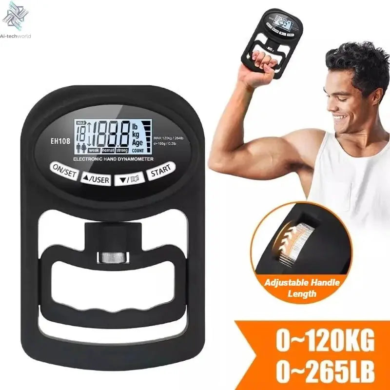 Digital Hand Dynamometer 265Lbs/120Kg – Precision Grip Strength Trainer - Ai - TechWorld
