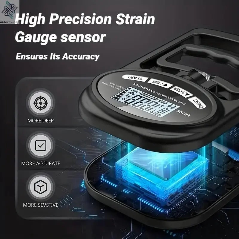 Digital Hand Dynamometer 265Lbs/120Kg – Precision Grip Strength Trainer - Ai - TechWorld