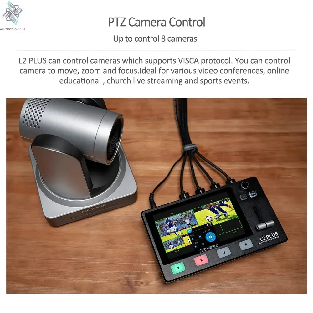 Do Brasil FEELWORLD L2 PLUS 5.5" LCD Multi-camera Video Mixer Switcher With Touch Screen PTZ Control Chroma Key USB3.0 For Live Ai-TechWorld 