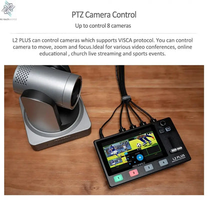 Do Brasil FEELWORLD L2 PLUS 5.5" LCD Multi-camera Video Mixer Switcher With Touch Screen PTZ Control Chroma Key USB3.0 For Live Ai-TechWorld 