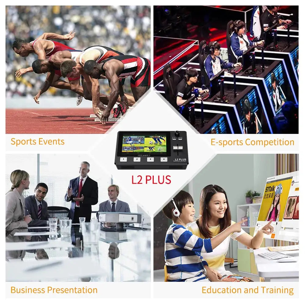 Do Brasil FEELWORLD L2 PLUS 5.5" LCD Multi-camera Video Mixer Switcher With Touch Screen PTZ Control Chroma Key USB3.0 For Live Ai-TechWorld 