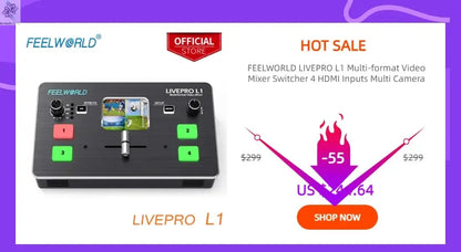 Do Brasil FEELWORLD L2 PLUS 5.5" LCD Multi-camera Video Mixer Switcher With Touch Screen PTZ Control Chroma Key USB3.0 For Live Ai-TechWorld 