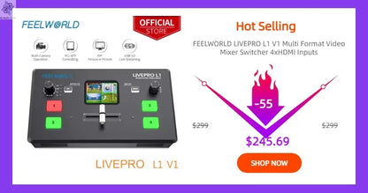 Do Brasil FEELWORLD L2 PLUS 5.5" LCD Multi-camera Video Mixer Switcher With Touch Screen PTZ Control Chroma Key USB3.0 For Live Ai-TechWorld 