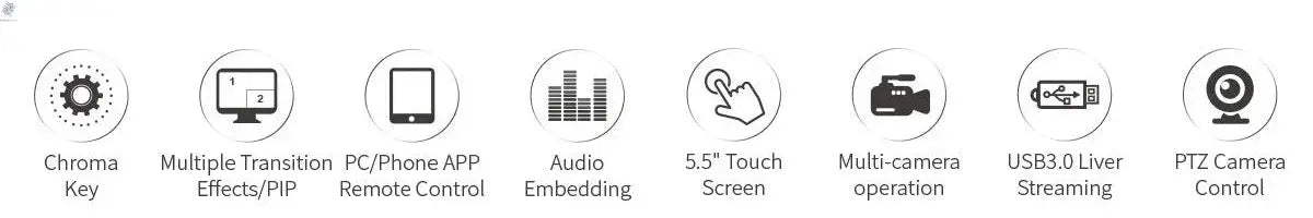 Do Brasil FEELWORLD L2 PLUS 5.5" LCD Multi-camera Video Mixer Switcher With Touch Screen PTZ Control Chroma Key USB3.0 For Live Ai-TechWorld 