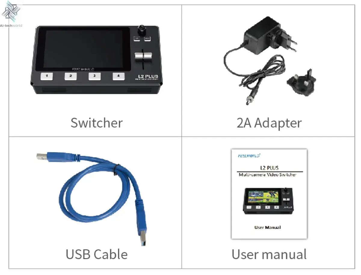 Do Brasil FEELWORLD L2 PLUS 5.5" LCD Multi-camera Video Mixer Switcher With Touch Screen PTZ Control Chroma Key USB3.0 For Live Ai-TechWorld 