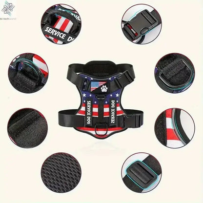 Dog Harness And Leash Set, Escape Proof No Pull Dog Vest Harness With Reflective Dog Walking Traction Rope Ai-TechWorld 