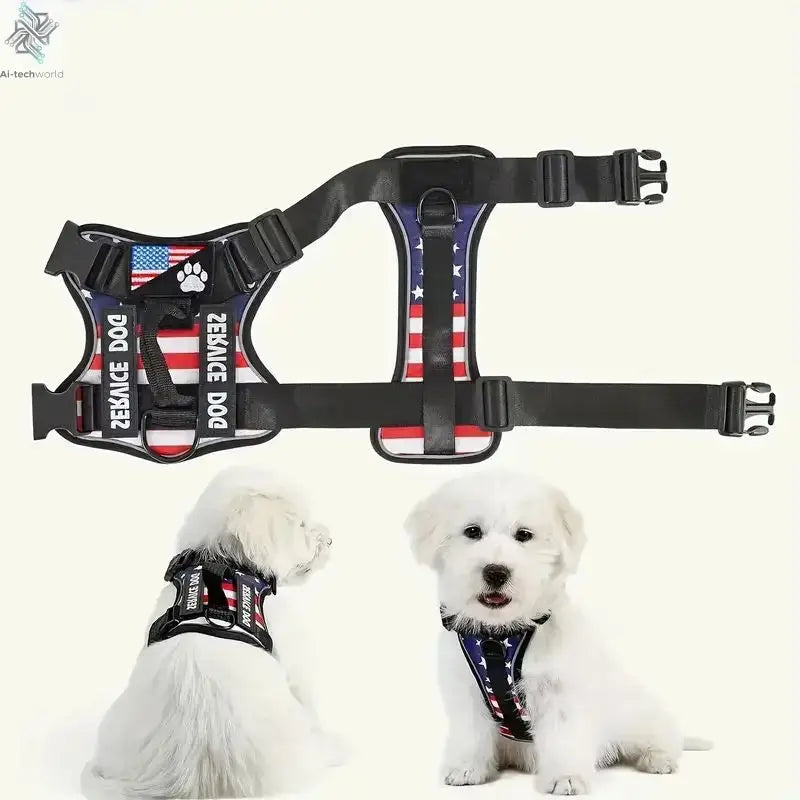Dog Harness And Leash Set, Escape Proof No Pull Dog Vest Harness With Reflective Dog Walking Traction Rope Ai-TechWorld 