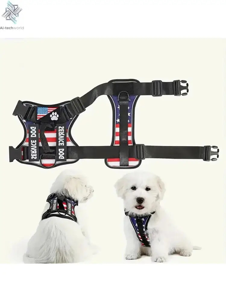 Dog Harness And Leash Set, Escape Proof No Pull Dog Vest Harness With Reflective Dog Walking Traction Rope Ai-TechWorld 