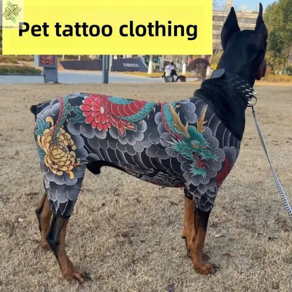 Dog Pet Tattoo Clothes Shirt Four Seasons Universal Handsome Humorous Tattoo Clothes Dogs Shirts Doberman Pinscher Pets Supplies Ai-TechWorld 