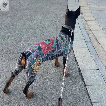 Dog Pet Tattoo Clothes Shirt Four Seasons Universal Handsome Humorous Tattoo Clothes Dogs Shirts Doberman Pinscher Pets Supplies Ai-TechWorld 