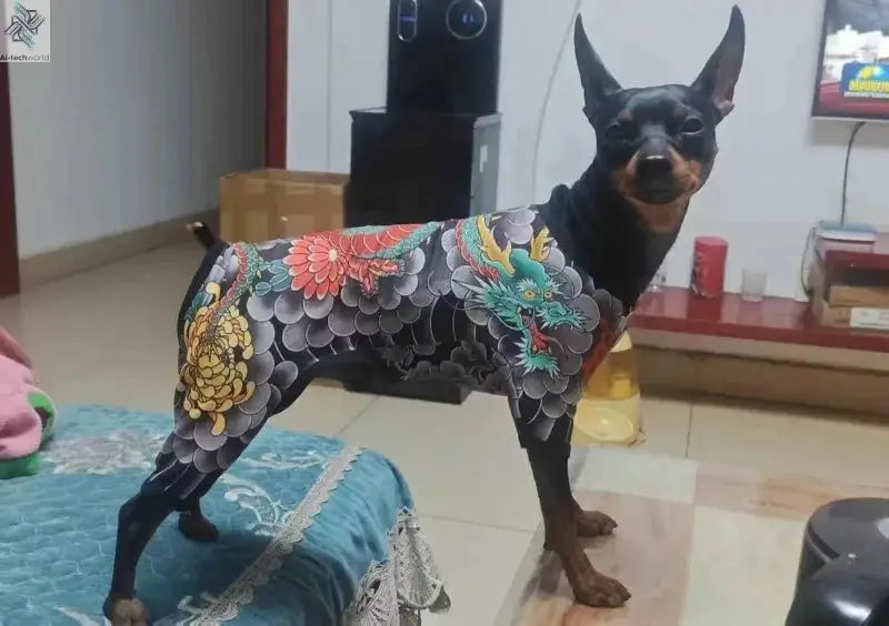Dog Pet Tattoo Clothes Shirt Four Seasons Universal Handsome Humorous Tattoo Clothes Dogs Shirts Doberman Pinscher Pets Supplies Ai-TechWorld 