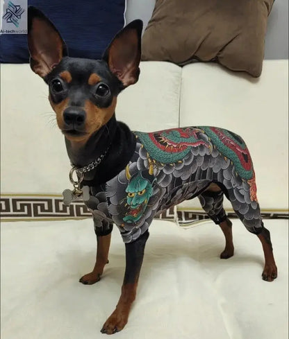 Dog Pet Tattoo Clothes Shirt Four Seasons Universal Handsome Humorous Tattoo Clothes Dogs Shirts Doberman Pinscher Pets Supplies Ai-TechWorld 