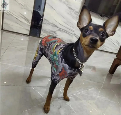 Dog Pet Tattoo Clothes Shirt Four Seasons Universal Handsome Humorous Tattoo Clothes Dogs Shirts Doberman Pinscher Pets Supplies Ai-TechWorld 
