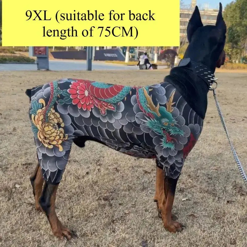 Dog Pet Tattoo Clothes Shirt Four Seasons Universal Handsome Humorous Tattoo Clothes Dogs Shirts Doberman Pinscher Pets Supplies Ai-TechWorld 