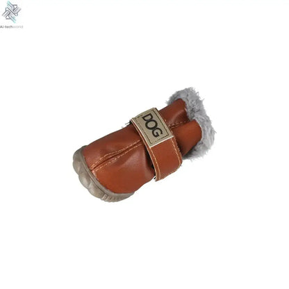 Dog Rainshoes Warm Pet Snow Boots Waterproof Soft Winter Pet Dog Shoes Plush/PU Non Slip for 4Pcs/Set Chihuahua Ai-TechWorld 