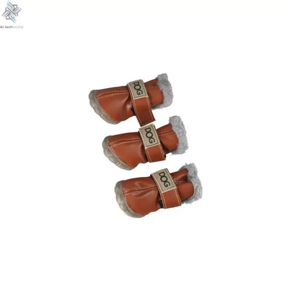 Dog Rainshoes Warm Pet Snow Boots Waterproof Soft Winter Pet Dog Shoes Plush/PU Non Slip for 4Pcs/Set Chihuahua Ai-TechWorld 