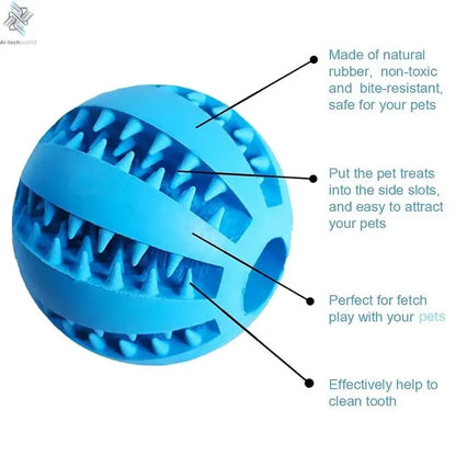 Dog Toy Ball Interactive Rubber Balls Puppy Chewing Toys Pet Tooth Cleaning Ball Cats Pets Food Treat Feeder Silicone Balls Toy Ai-TechWorld 