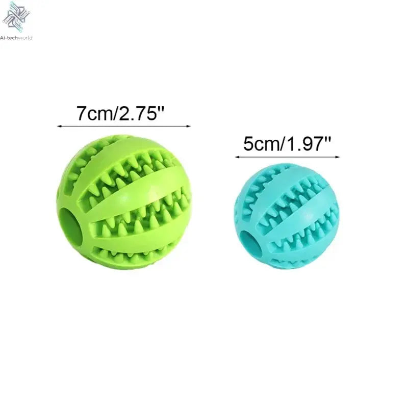 Dog Toy Ball Interactive Rubber Balls Puppy Chewing Toys Pet Tooth Cleaning Ball Cats Pets Food Treat Feeder Silicone Balls Toy Ai-TechWorld 